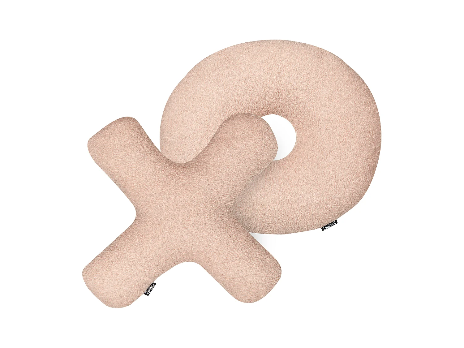 Lot de 2 coussins décoratifs HESPERIS Bouclé Rose pastel Unicolore