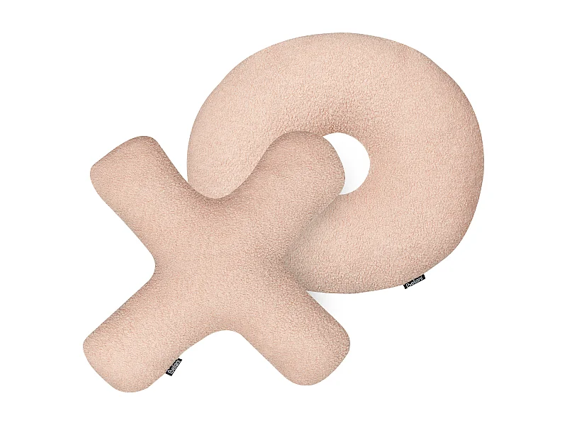 Conjunto de 2 almofadas decorativas HESPERIS Bouclé Rosa pastel Sólido