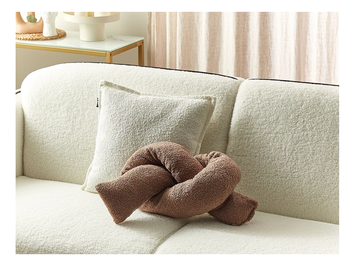 Coussin GLADIOLUS Bouclé 172 x 14 cm Marron Unicolore