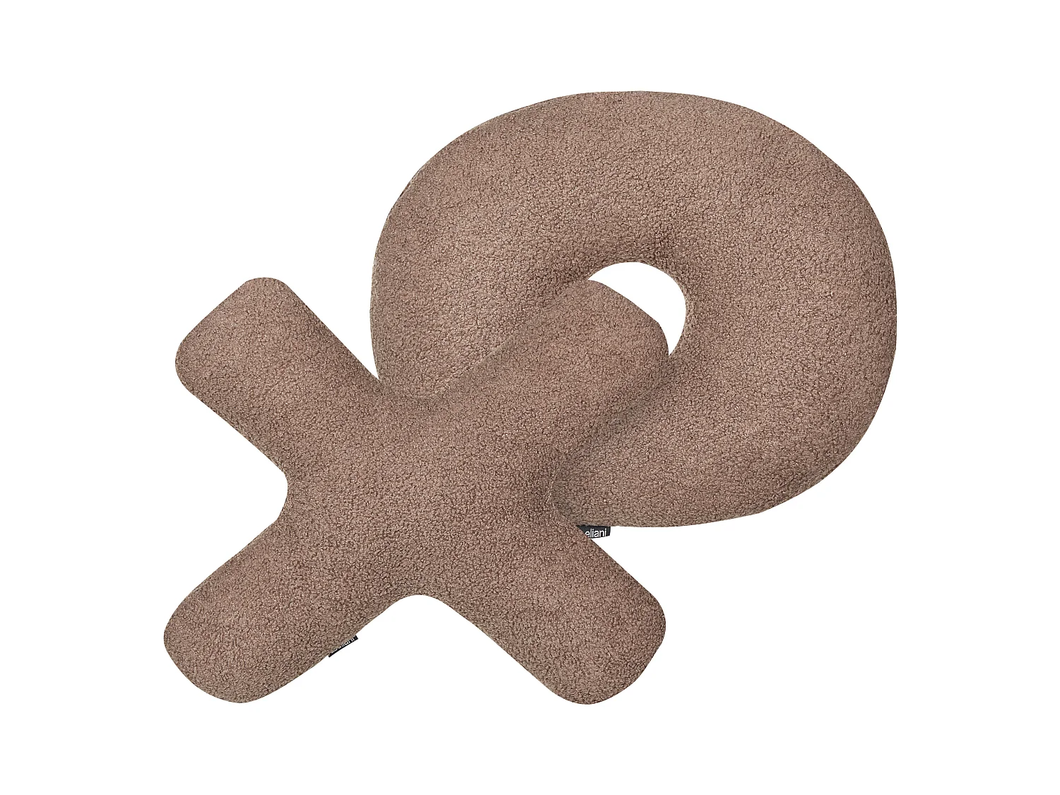 Lot de 2 coussins décoratifs HESPERIS Bouclé Marron Unicolore