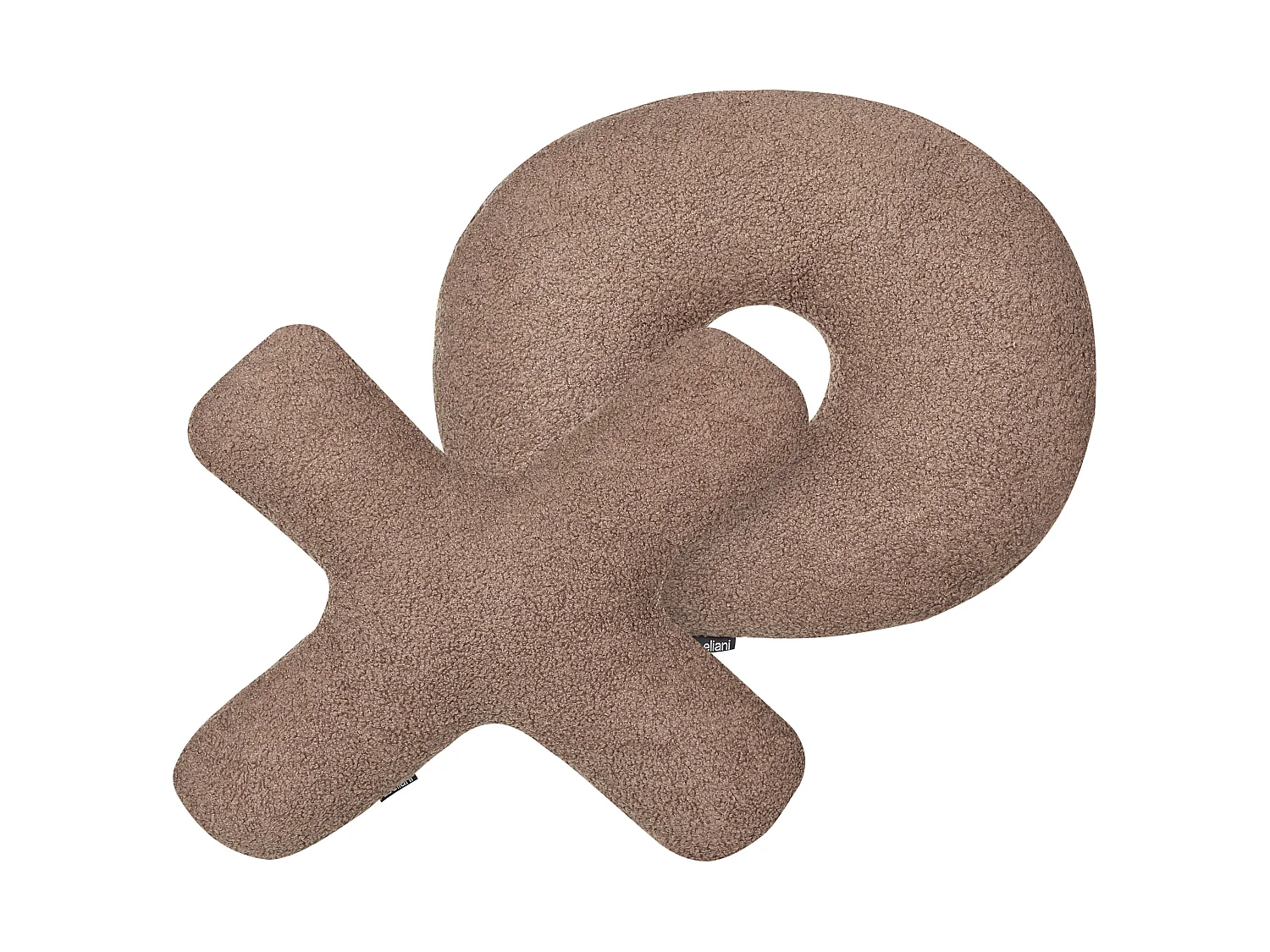 Lot de 2 coussins décoratifs HESPERIS Bouclé Marron Unicolore