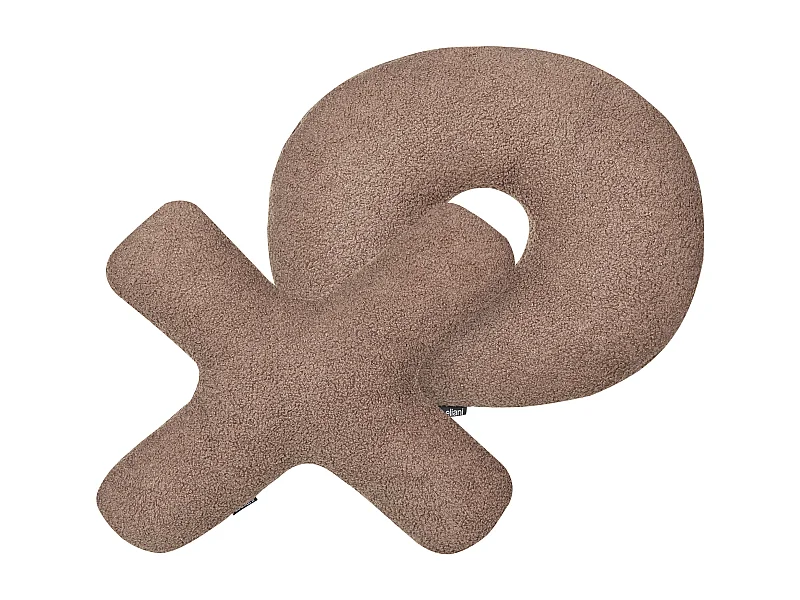 Dekokissen 2er Set HESPERIS Bouclé Braun Ohne Muster