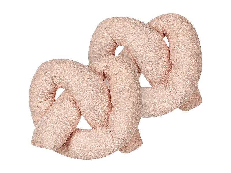 Lot de 2 coussins décoratifs GLADIOLUS Bouclé 172 x 14 cm Rose Unicolore
