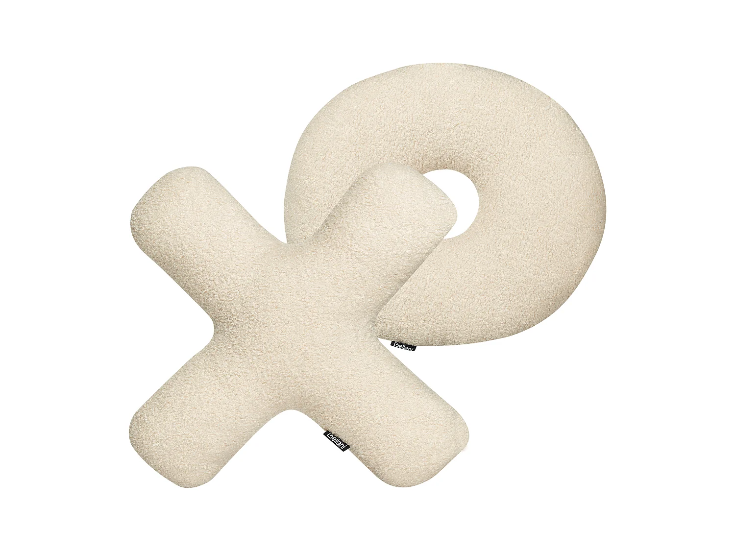 Lot de 2 coussins décoratifs HESPERIS Bouclé Beige Unicolore