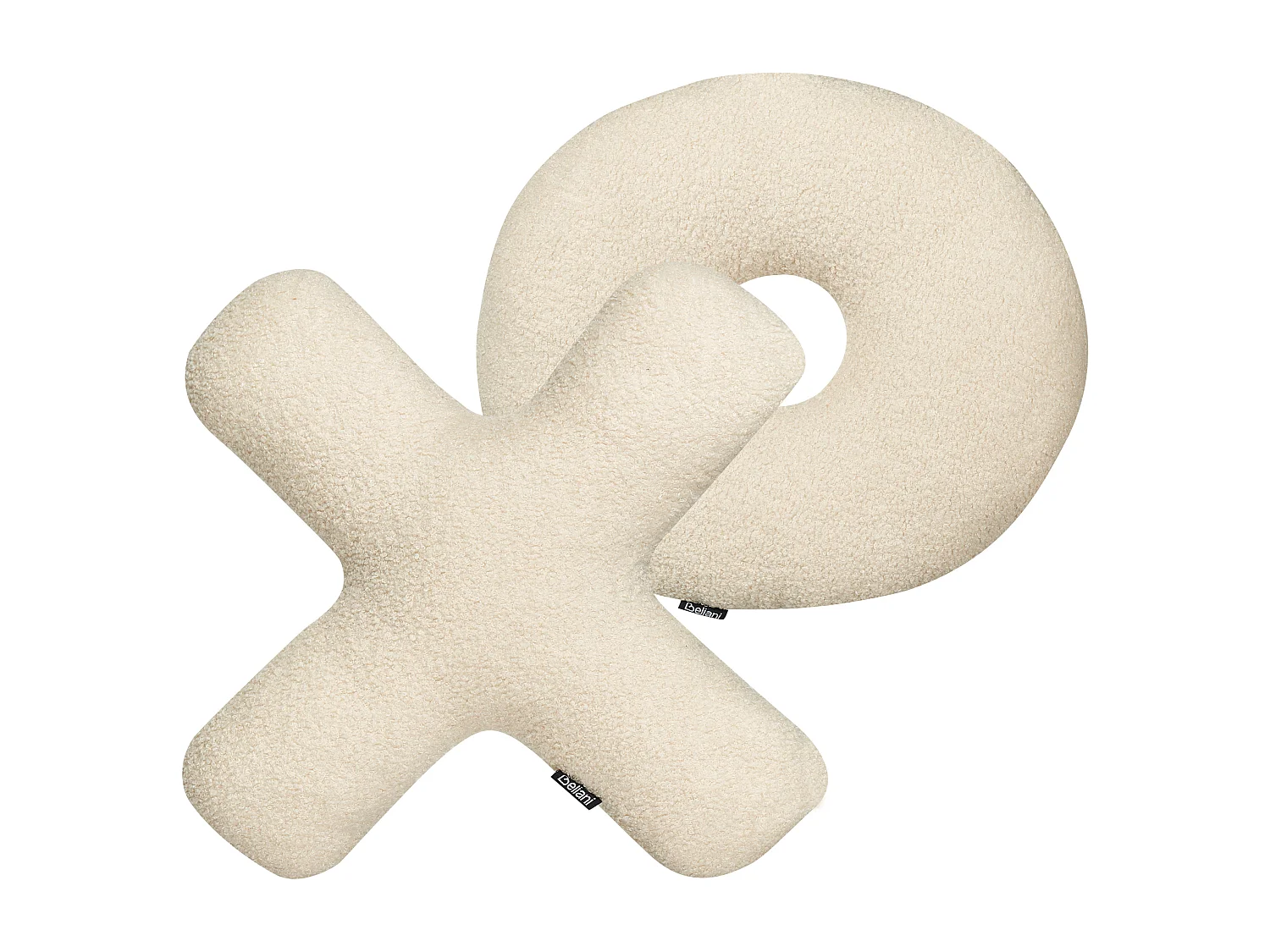 Conjunto de 2 almofadas decorativas HESPERIS Bouclé Creme Sólido