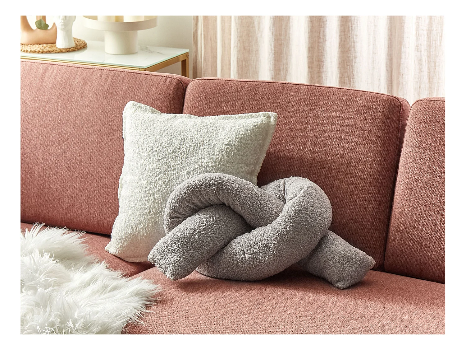 Coussin GLADIOLUS Bouclé 172 x 14 cm Gris Unicolore