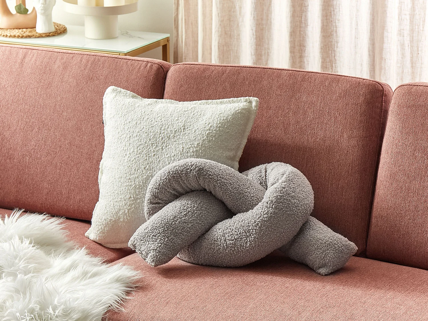 Almofada decorativa GLADIOLUS Bouclé 172 x 14 cm Cinzento Sólido