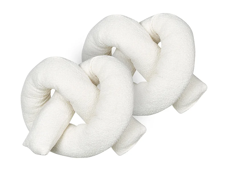 Lot de 2 coussins décoratifs GLADIOLUS Bouclé 172 x 14 cm Blanc cassé Unicolore