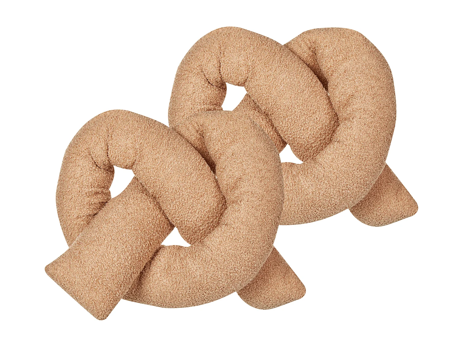 Dekokissen 2er Set GLADIOLUS Bouclé 172 x 14 cm Hellbraun Ohne Muster