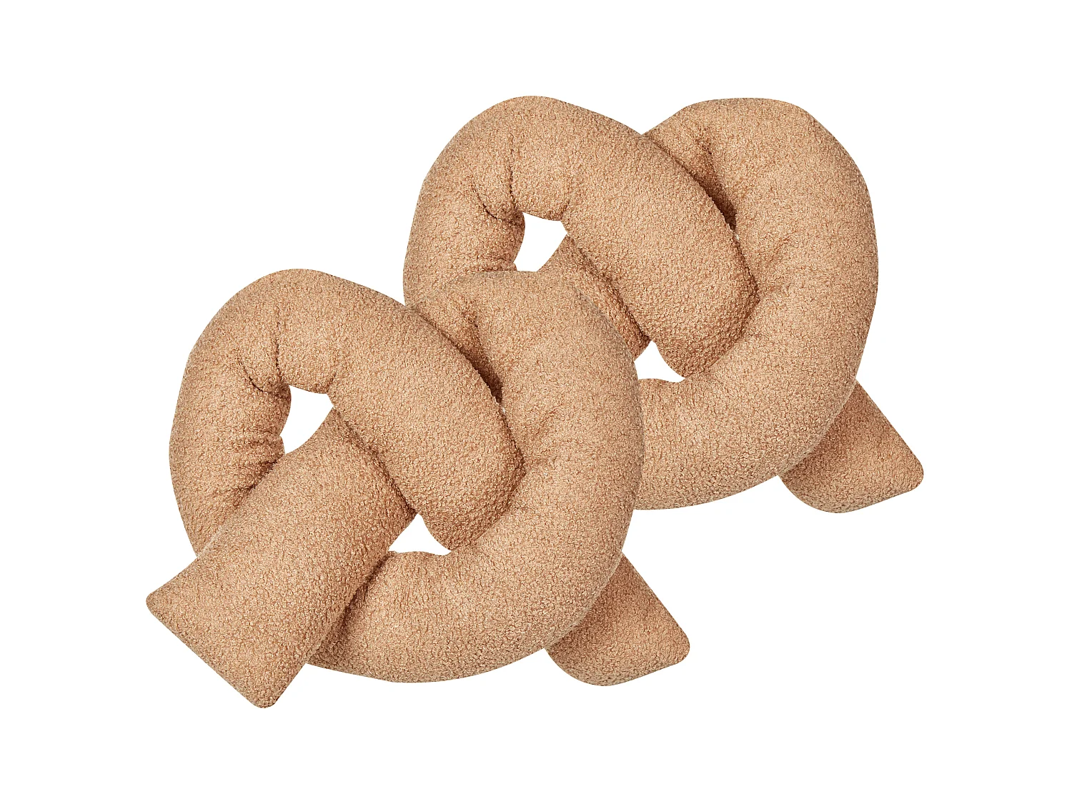 Lot de 2 coussins décoratifs GLADIOLUS Bouclé 172 x 14 cm Marron clair Unicolore