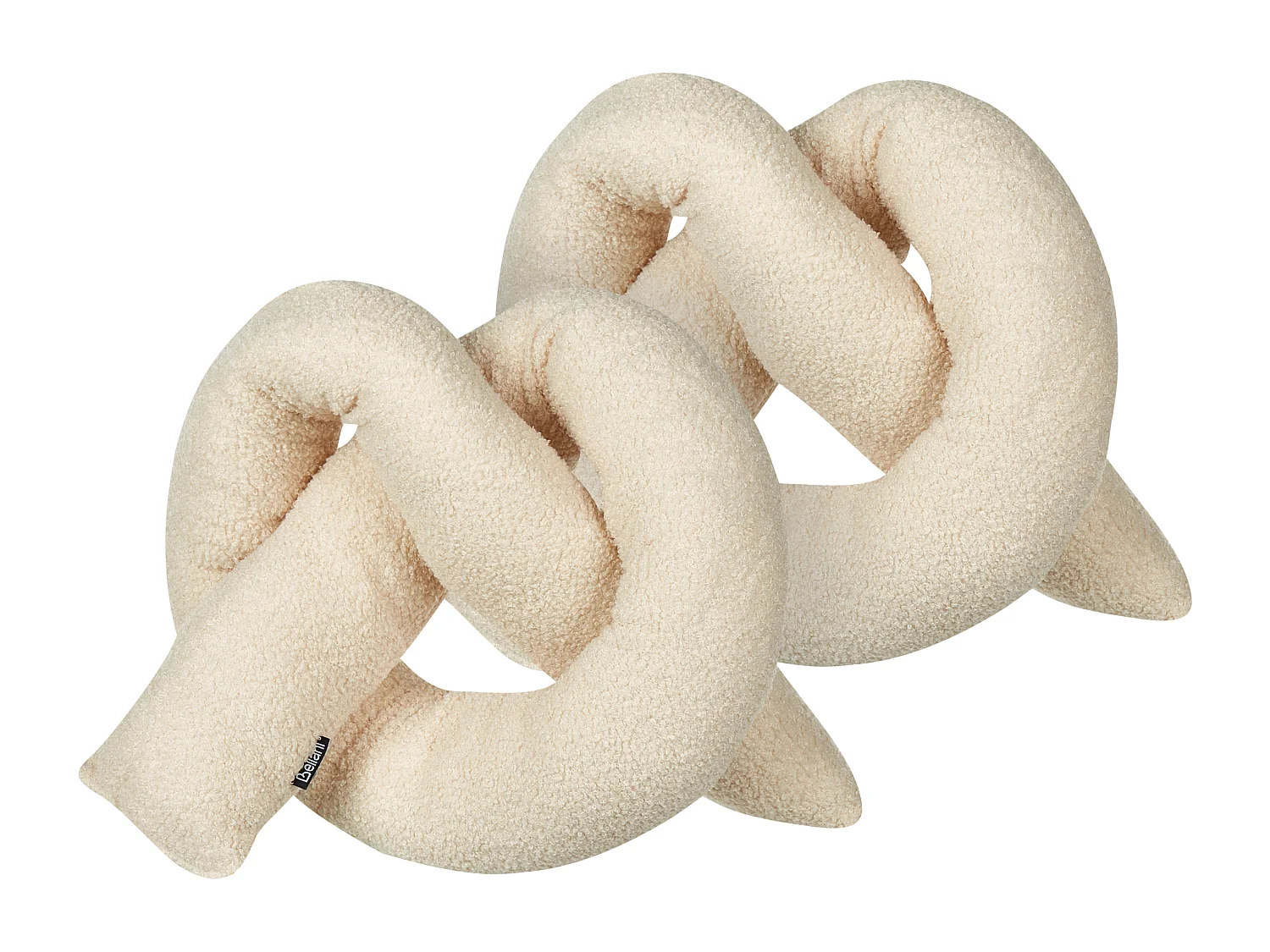 Conjunto de 2 cojines decorativos GLADIOLUS Bouclé 172 x 14 cm Beige Liso