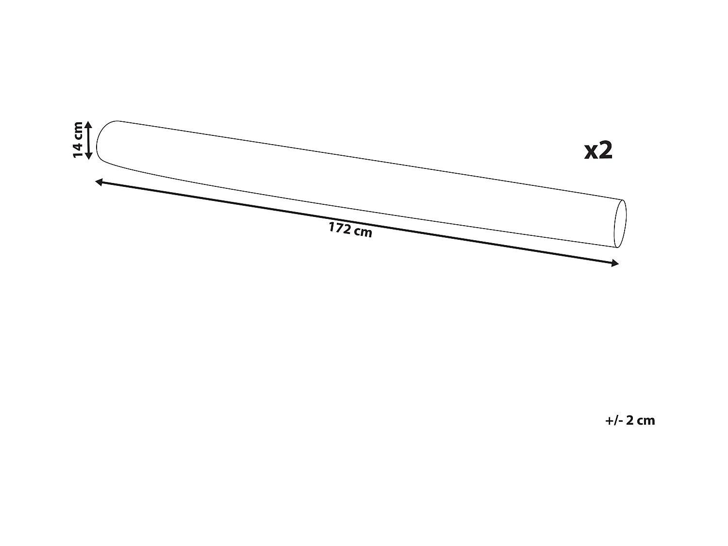 Dekokissen 2er Set GLADIOLUS Bouclé 172 x 14 cm Beige Ohne Muster