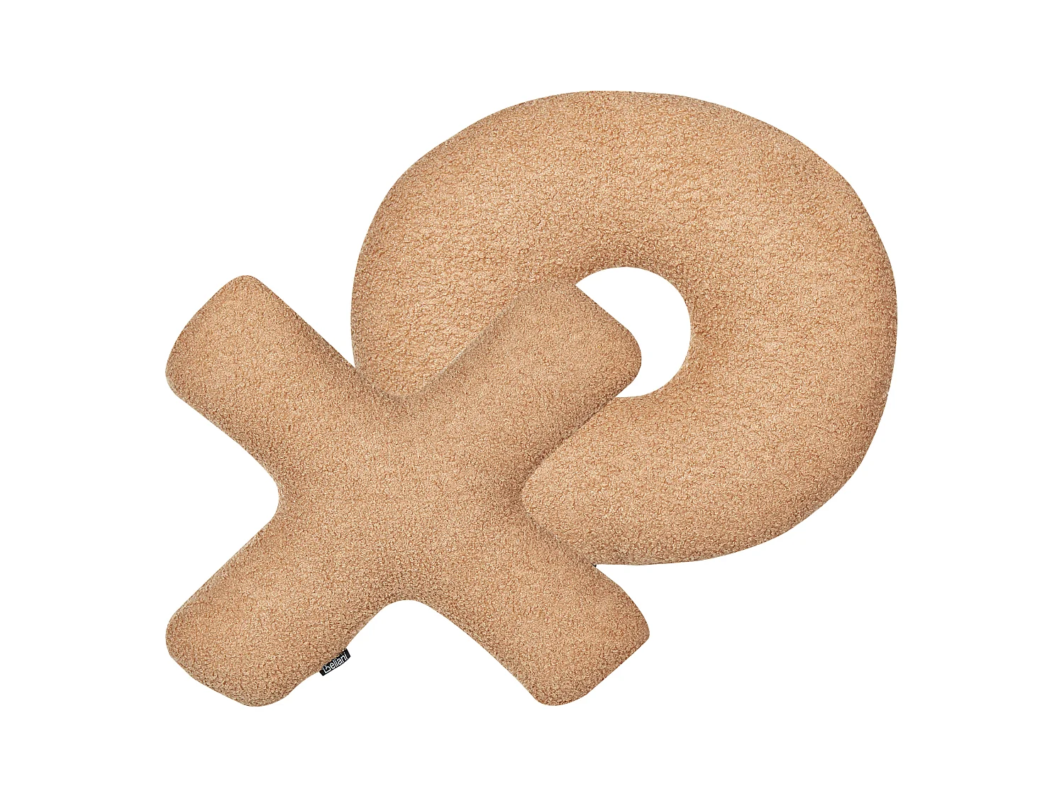 Lot de 2 coussins décoratifs HESPERIS Bouclé Marron clair Unicolore