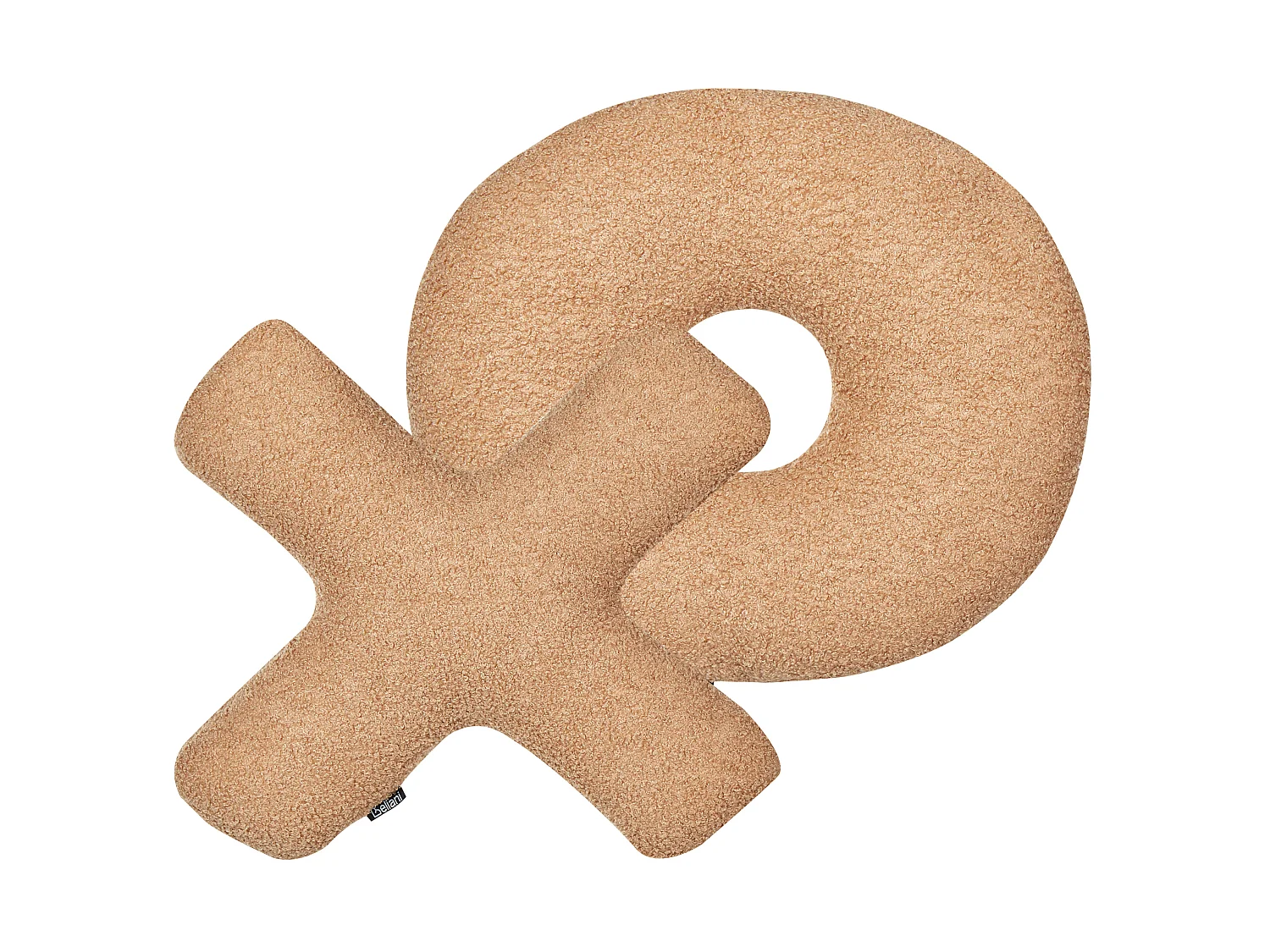 Set van 2 decoratieve kussens HESPERIS Bouclé Lichtbruin Effen