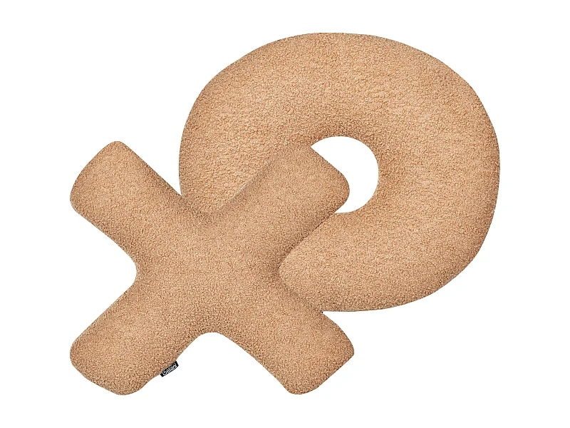 Conjunto de 2 cojines decorativos HESPERIS Bouclé Marrón claro Liso