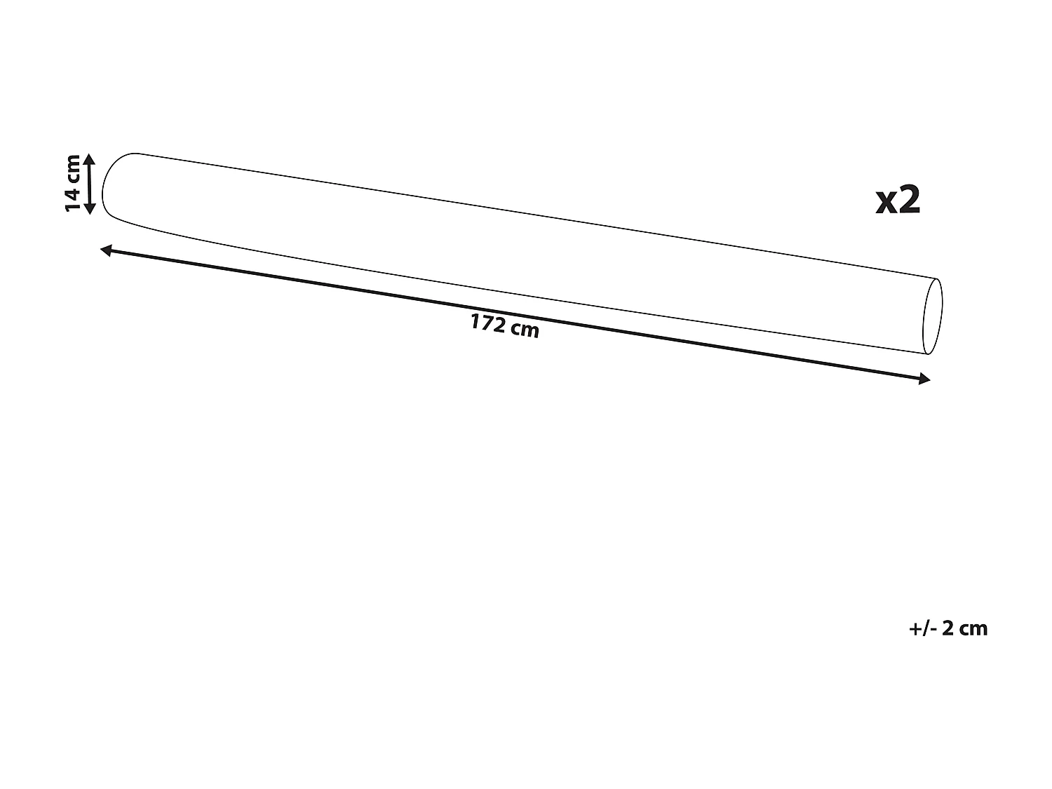 Dekokissen 2er Set GLADIOLUS Bouclé 172 x 14 cm Grau Ohne Muster