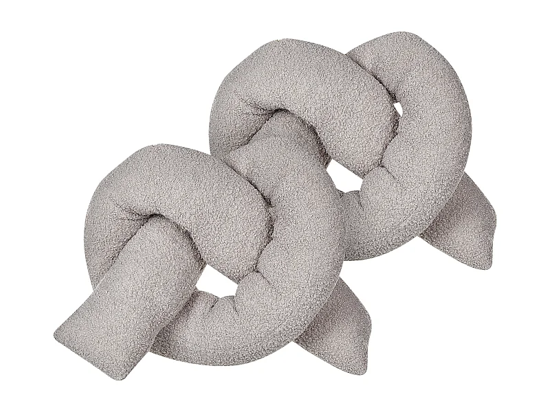 Lot de 2 coussins décoratifs GLADIOLUS Bouclé 172 x 14 cm Gris Unicolore