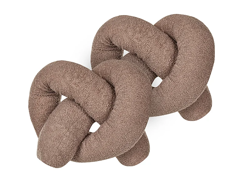 Lot de 2 coussins décoratifs GLADIOLUS Bouclé 172 x 14 cm Marron Unicolore