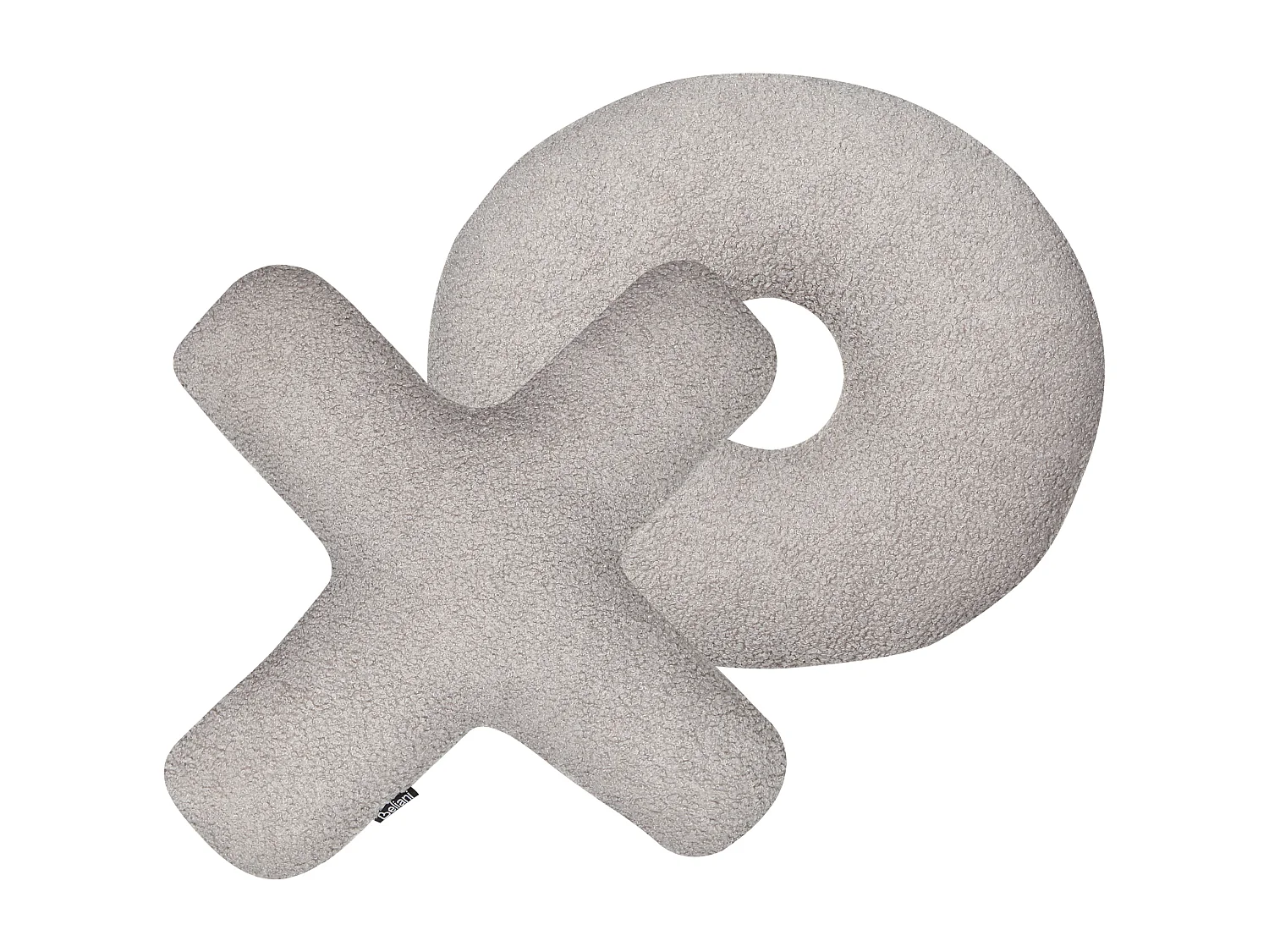 Lot de 2 coussins décoratifs HESPERIS Bouclé Gris clair Unicolore