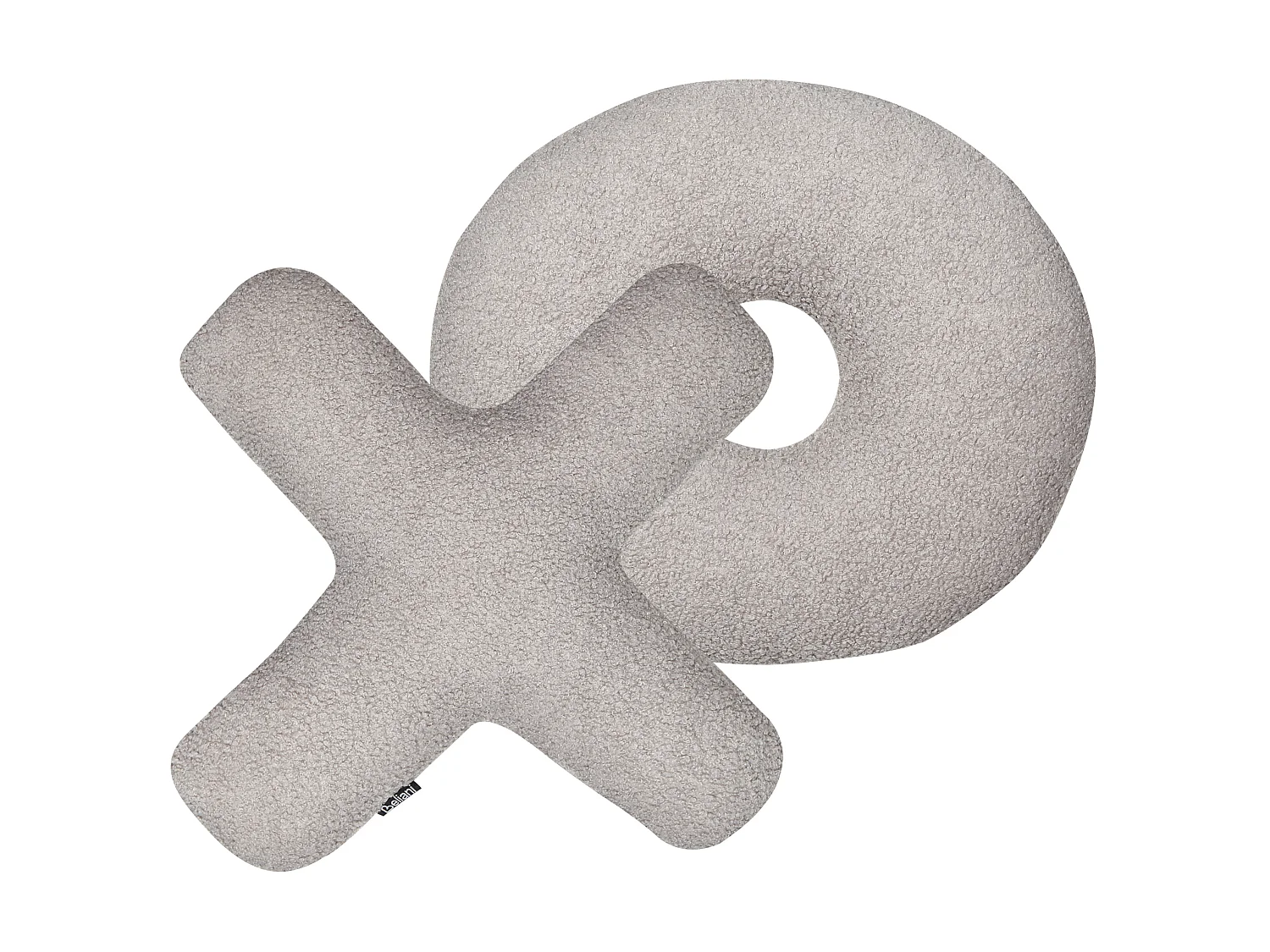Lot de 2 coussins décoratifs HESPERIS Bouclé Gris clair Unicolore