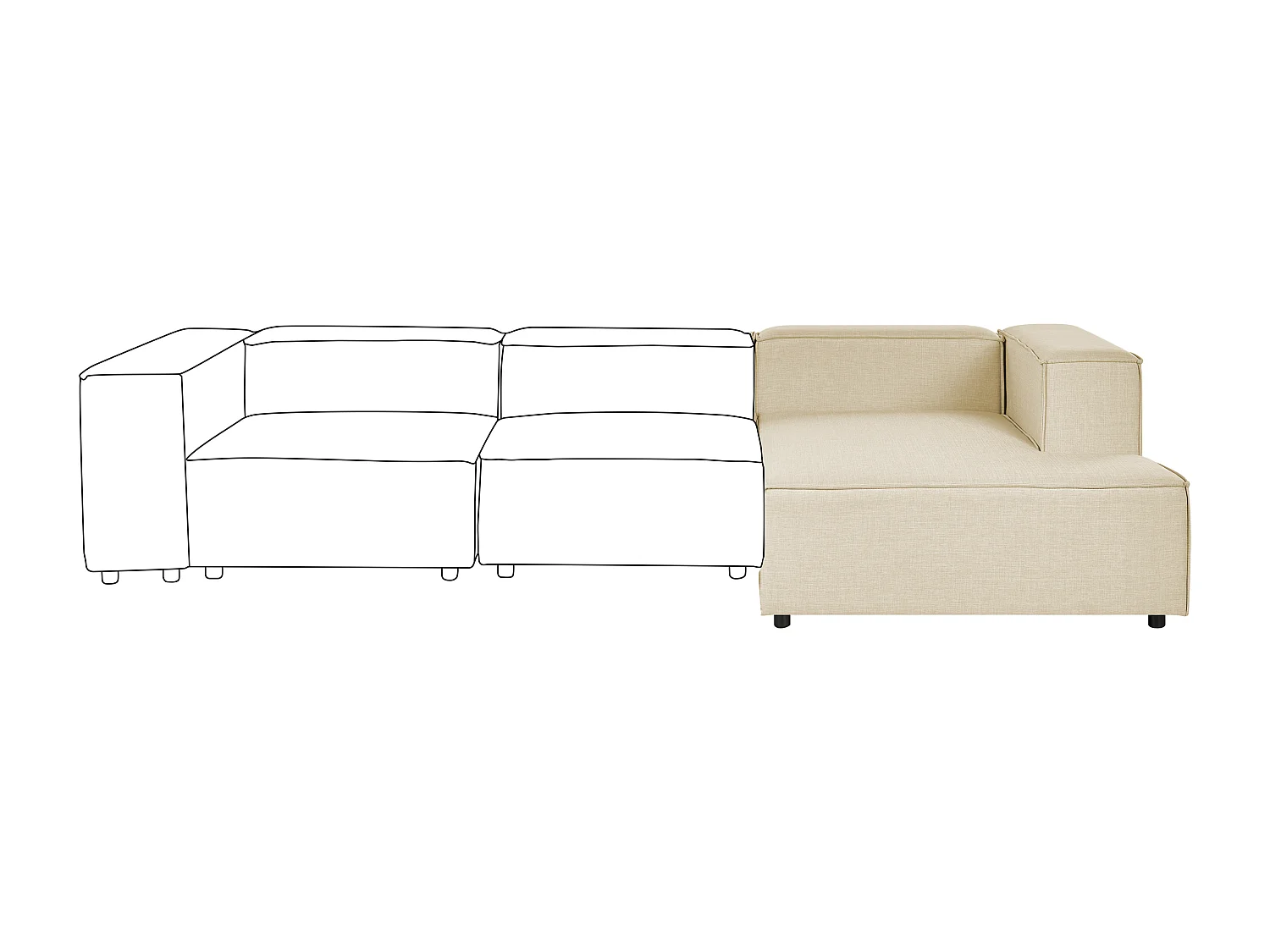 Chaise longue APRICA Kunstlinnen Beige