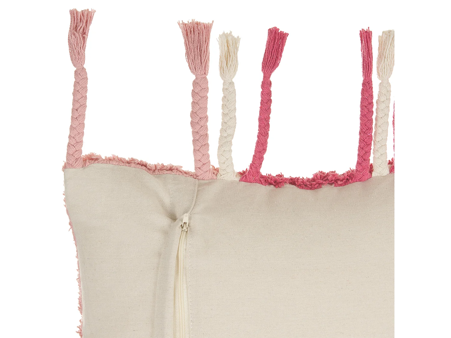 Lot de 2 coussins décoratifs BISTORTA Coton 45 x 45 cm Rose Motif géométrique