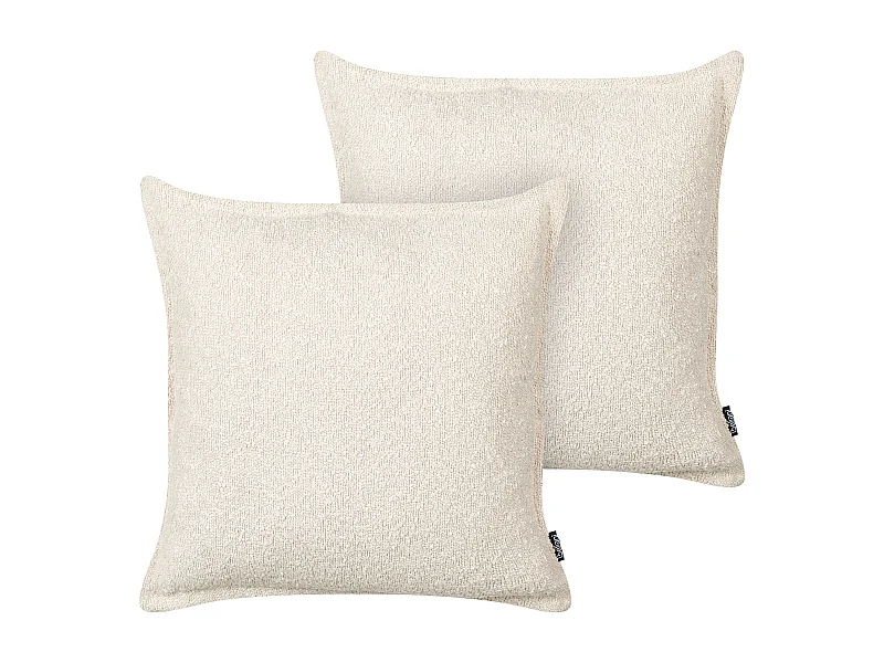 Dekokissen 2er Set SENECIA Bouclé 45 x 45 cm Hellbeige Ohne Muster