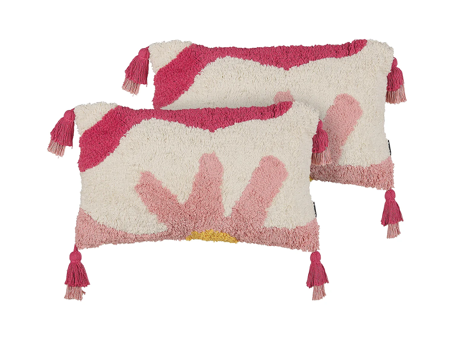 Lot de 2 coussins décoratifs ACTAEA Coton 30 x 50 cm Rose Motif floral