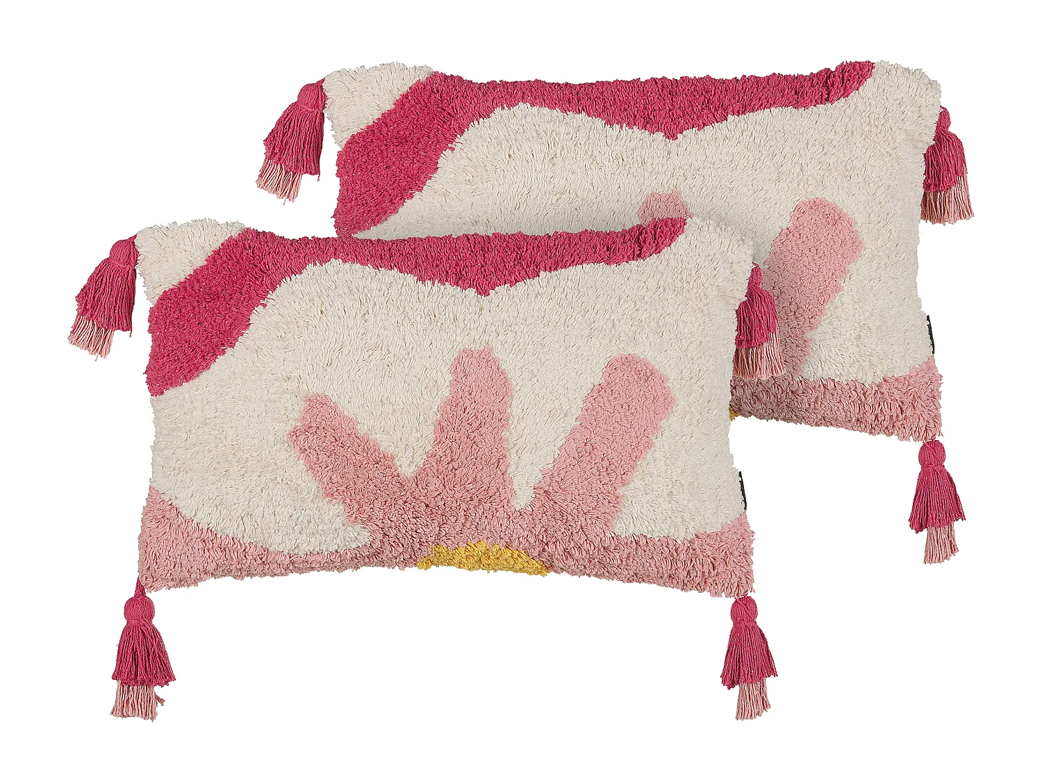 Lot de 2 coussins décoratifs ACTAEA Coton 30 x 50 cm Rose Motif floral