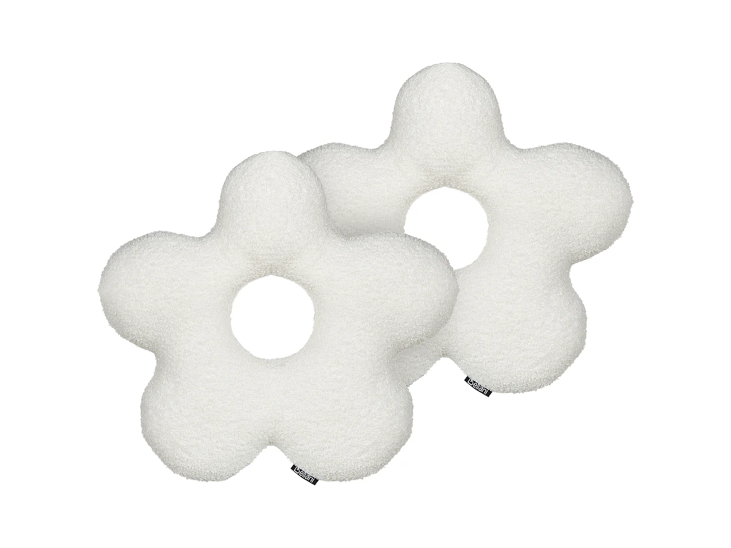 Lot de 2 coussins décoratifs CAMPONULA Bouclé 40 x 40 cm Blanc cassé Unicolore