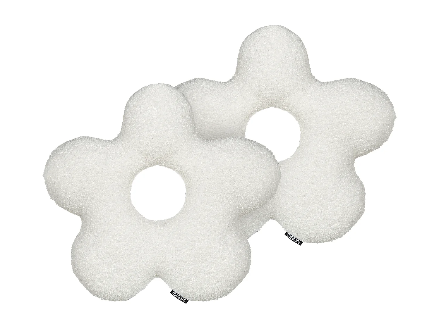 Conjunto de 2 almofadas decorativas CAMPONULA Bouclé 40 x 40 cm Branco creme Sólido