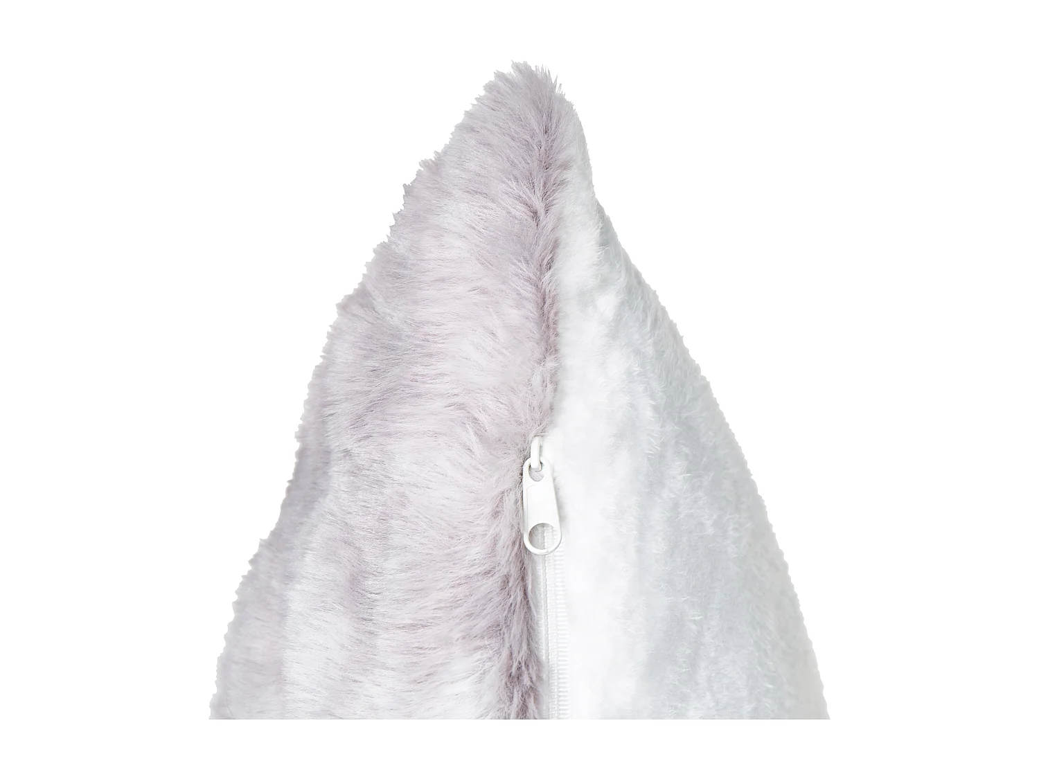 Set van 2 decoratieve kussens MACODES Nepbont 45 x 45 cm Lichtgrijs Effen