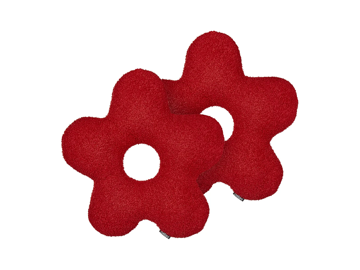 Lot de 2 coussins décoratifs CAMPONULA Bouclé 40 x 40 cm Rouge Unicolore