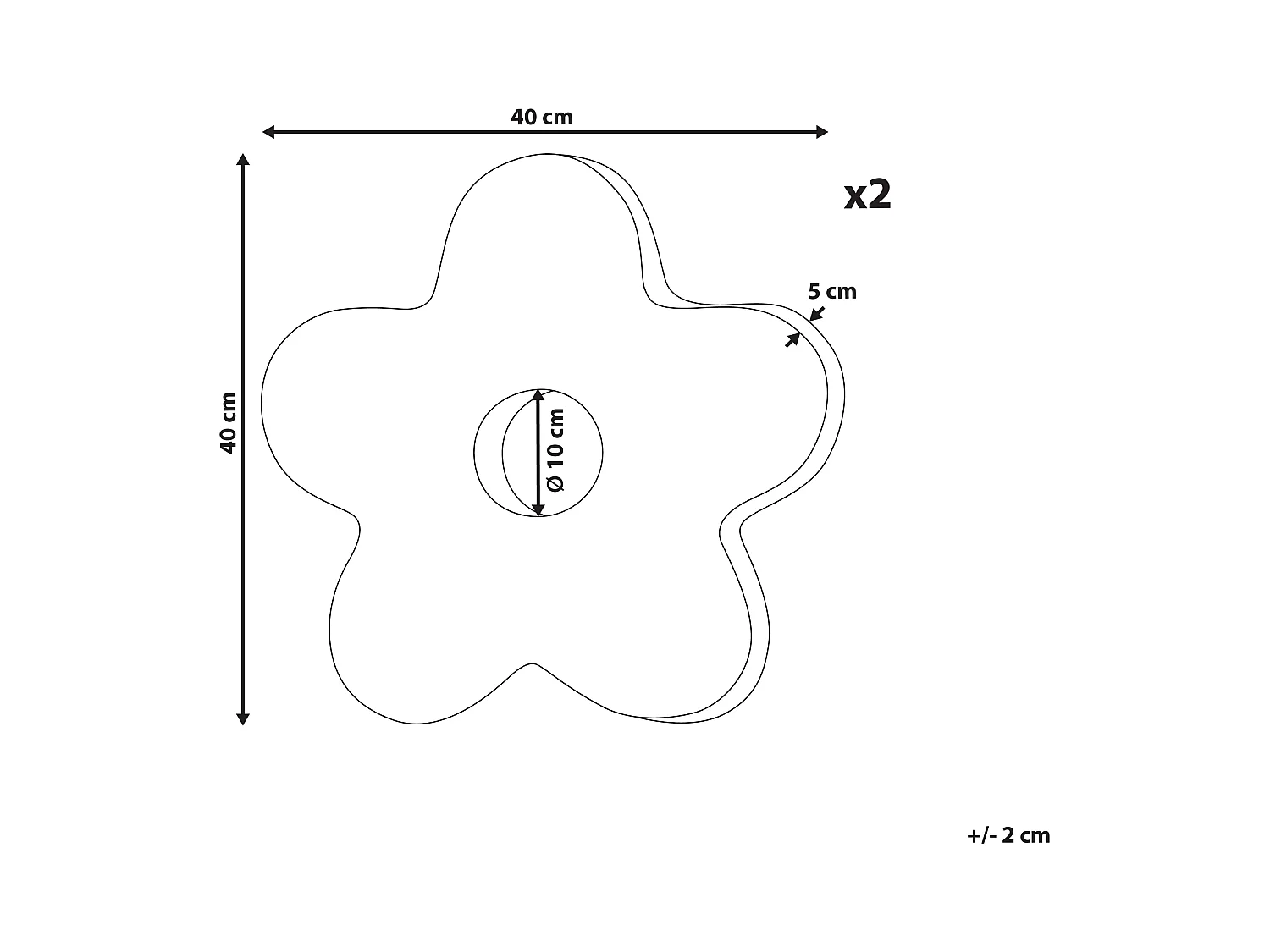 Set van 2 decoratieve kussens CAMPONULA Bouclé 40 x 40 cm Rood Effen