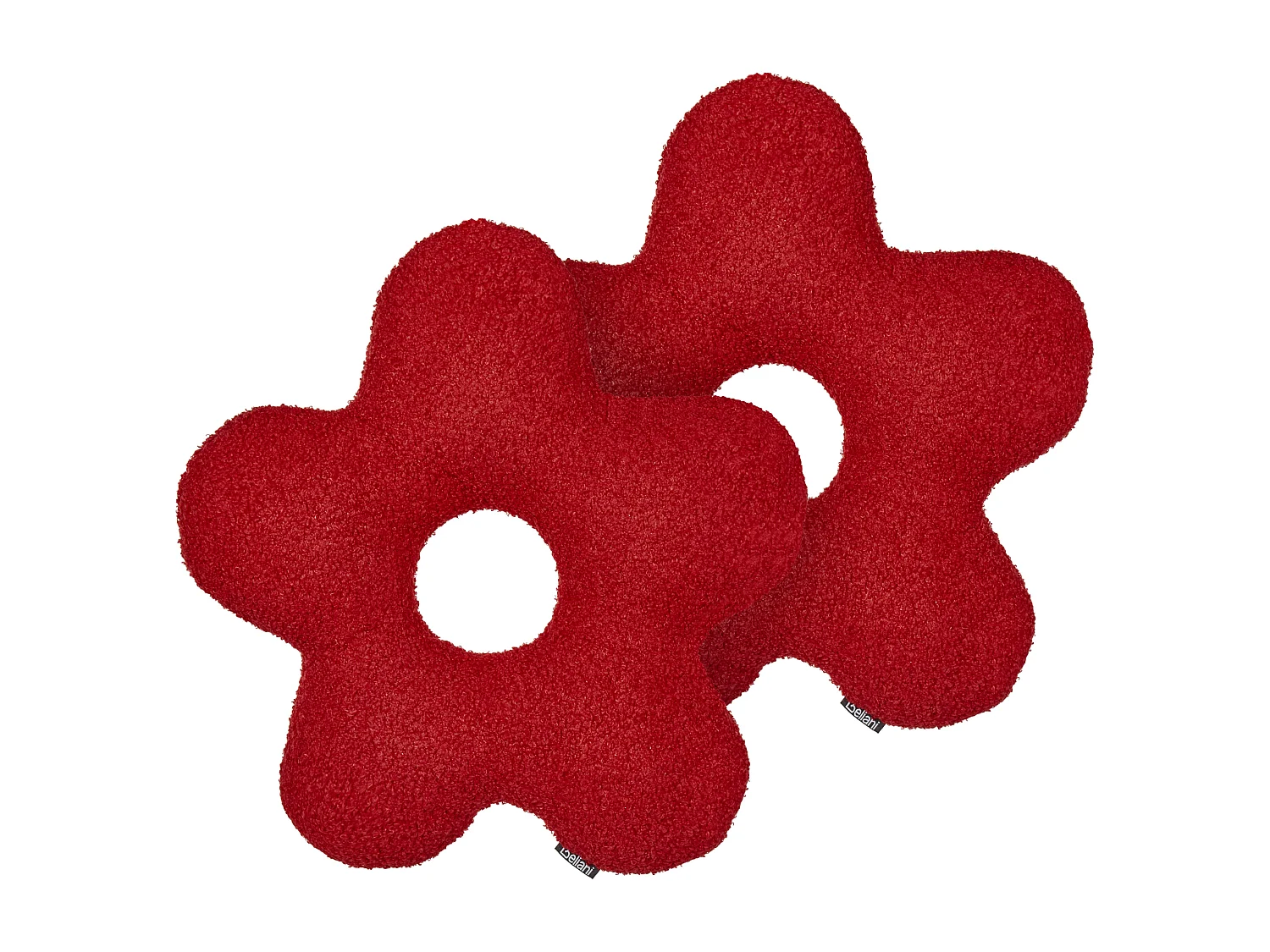 Set van 2 decoratieve kussens CAMPONULA Bouclé 40 x 40 cm Rood Effen