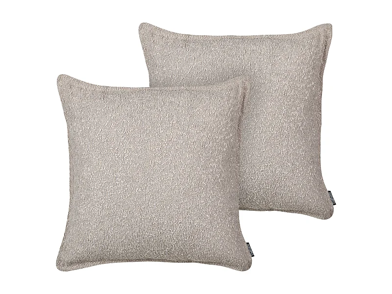 Set van 2 decoratieve kussens SENECIA Bouclé 45 x 45 cm Beige Effen