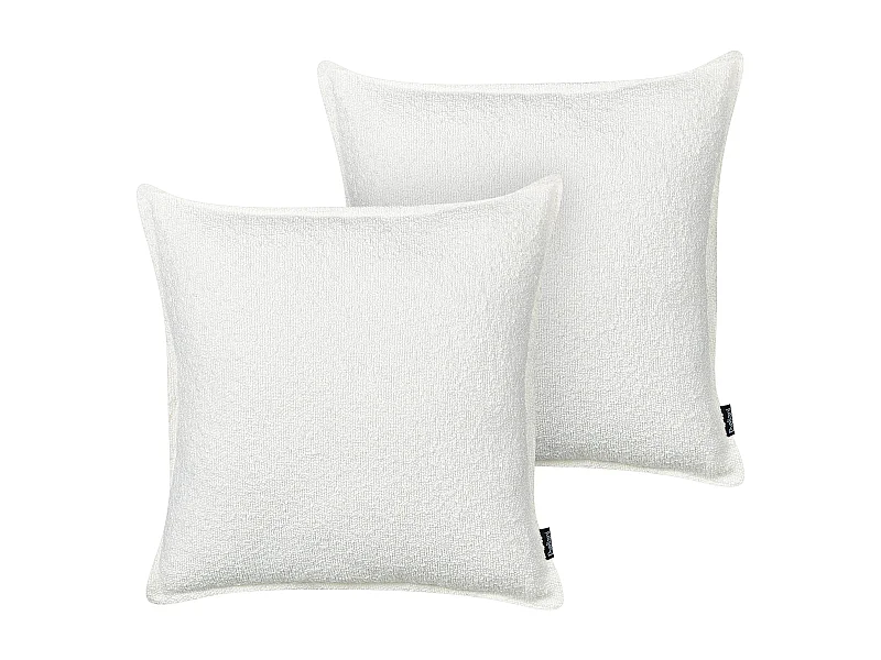 Dekokissen 2er Set SENECIA Bouclé 45 x 45 cm Cremeweiss Ohne Muster
