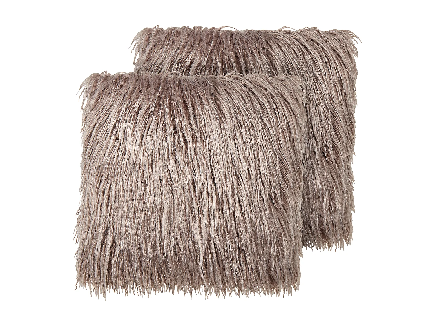 Conjunto de 2 almofadas decorativas COROKIA Imitação de pele 45 x 45 cm Creme Sólido