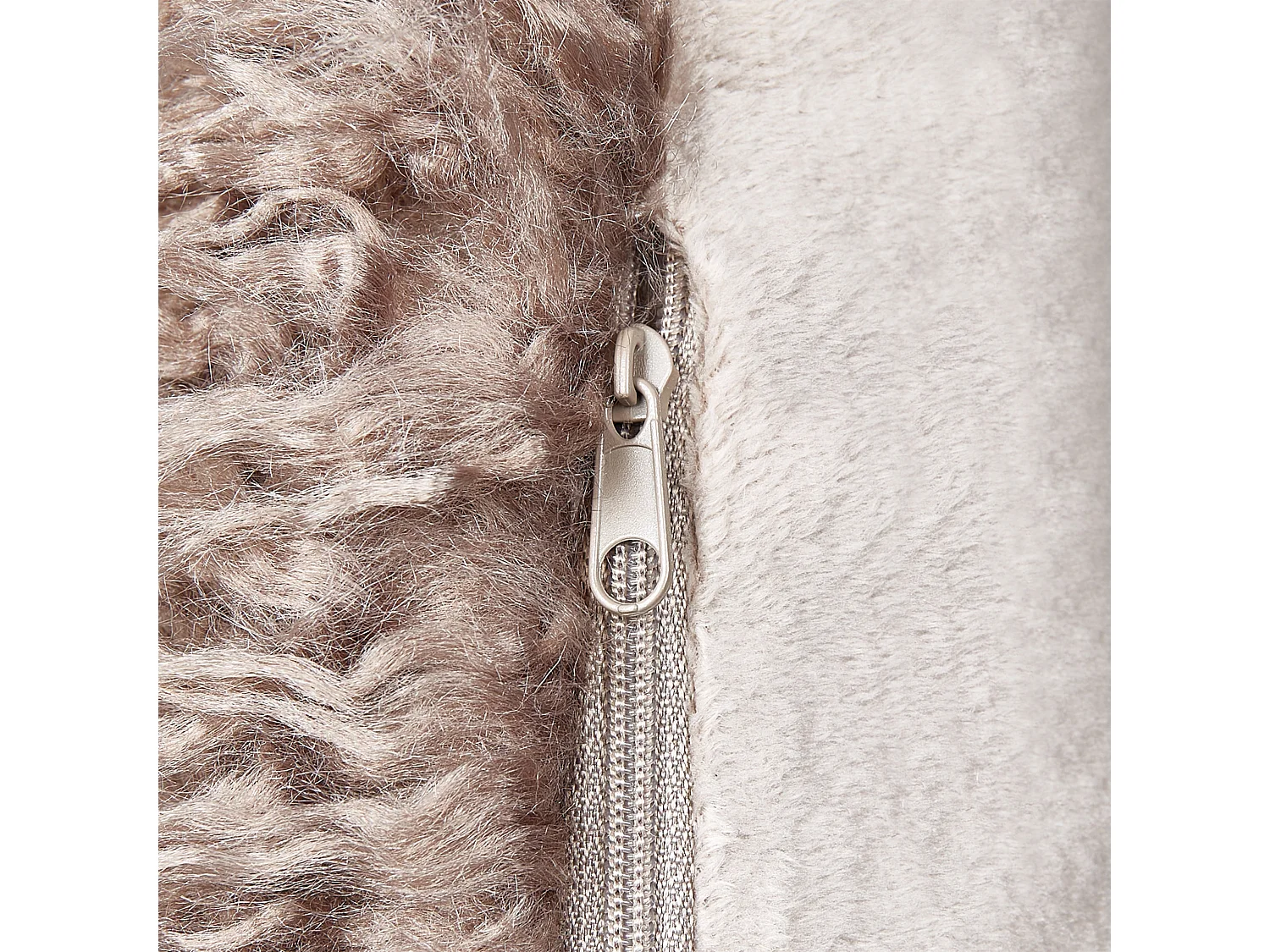 Dekokissen 2er Set COROKIA Webpelz 45 x 45 cm Beige Ohne Muster