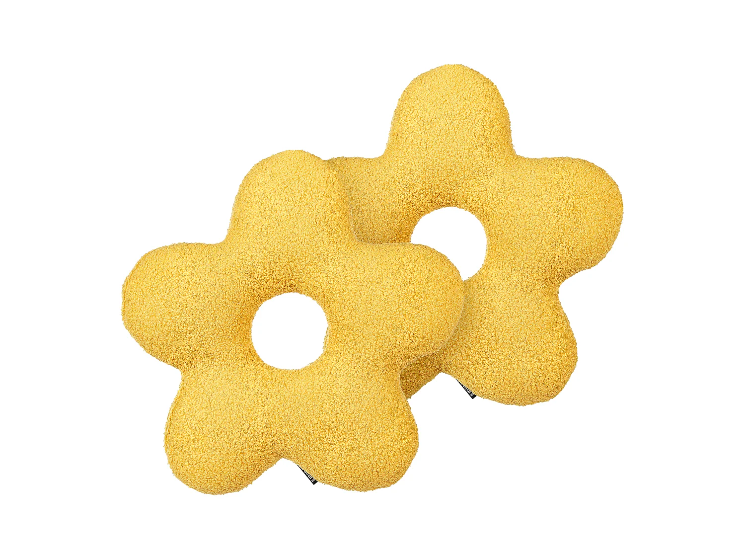 Lot de 2 coussins décoratifs CAMPONULA Bouclé 40 x 40 cm Jaune Unicolore