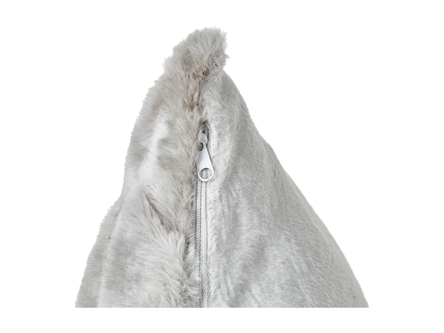 Lot de 2 coussins décoratifs MACODES Fourrure synthétique 45 x 45 cm Gris Unicolore