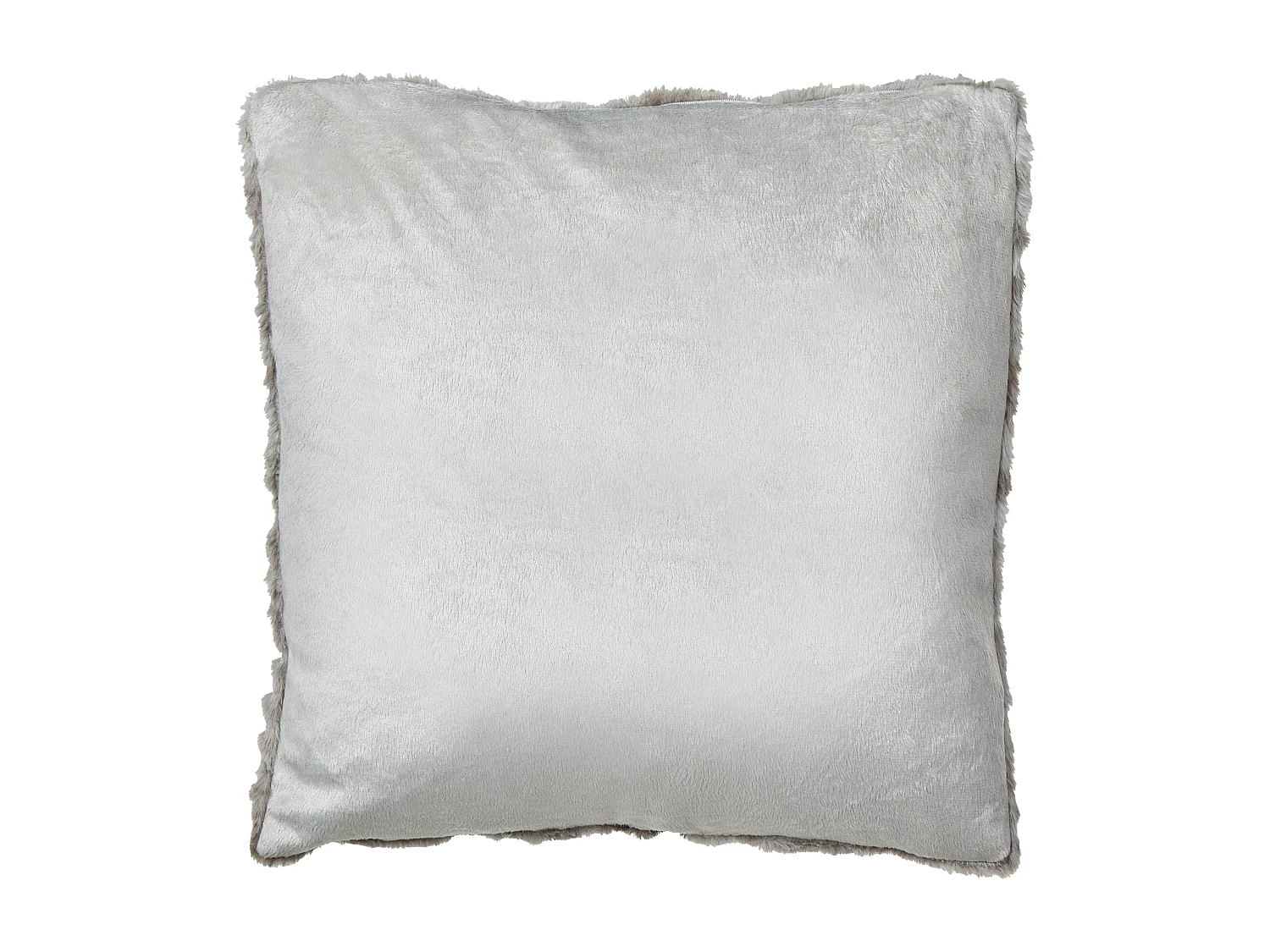 Set di 2 cuscini MACODES Finta pelliccia 45 x 45 cm Grigio Tinta unita