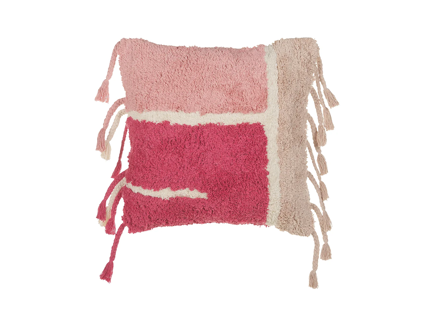 Coussin BISTORTA Coton 45 x 45 cm Rose Motif géométrique