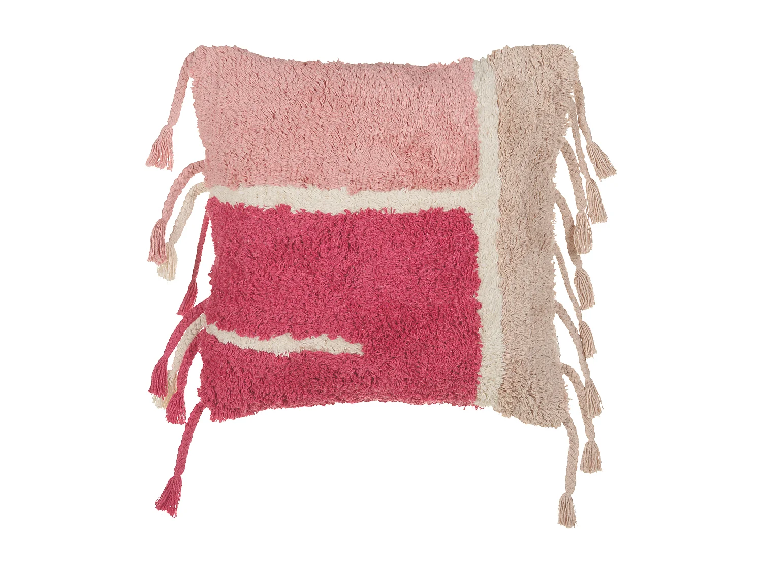 Almofada decorativa BISTORTA Algodão 45 x 45 cm Rosa Padrão geométrico