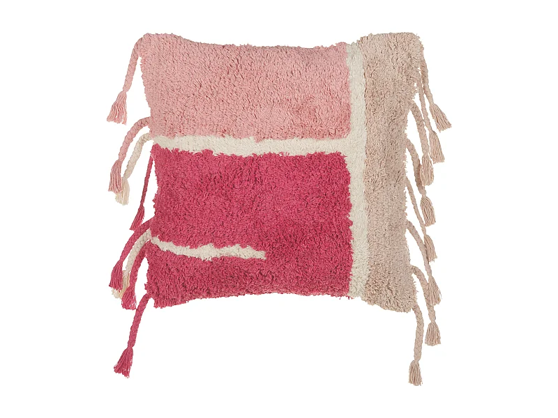 Dekokissen BISTORTA Baumwolle 45 x 45 cm Rosa Geometrisches Muster