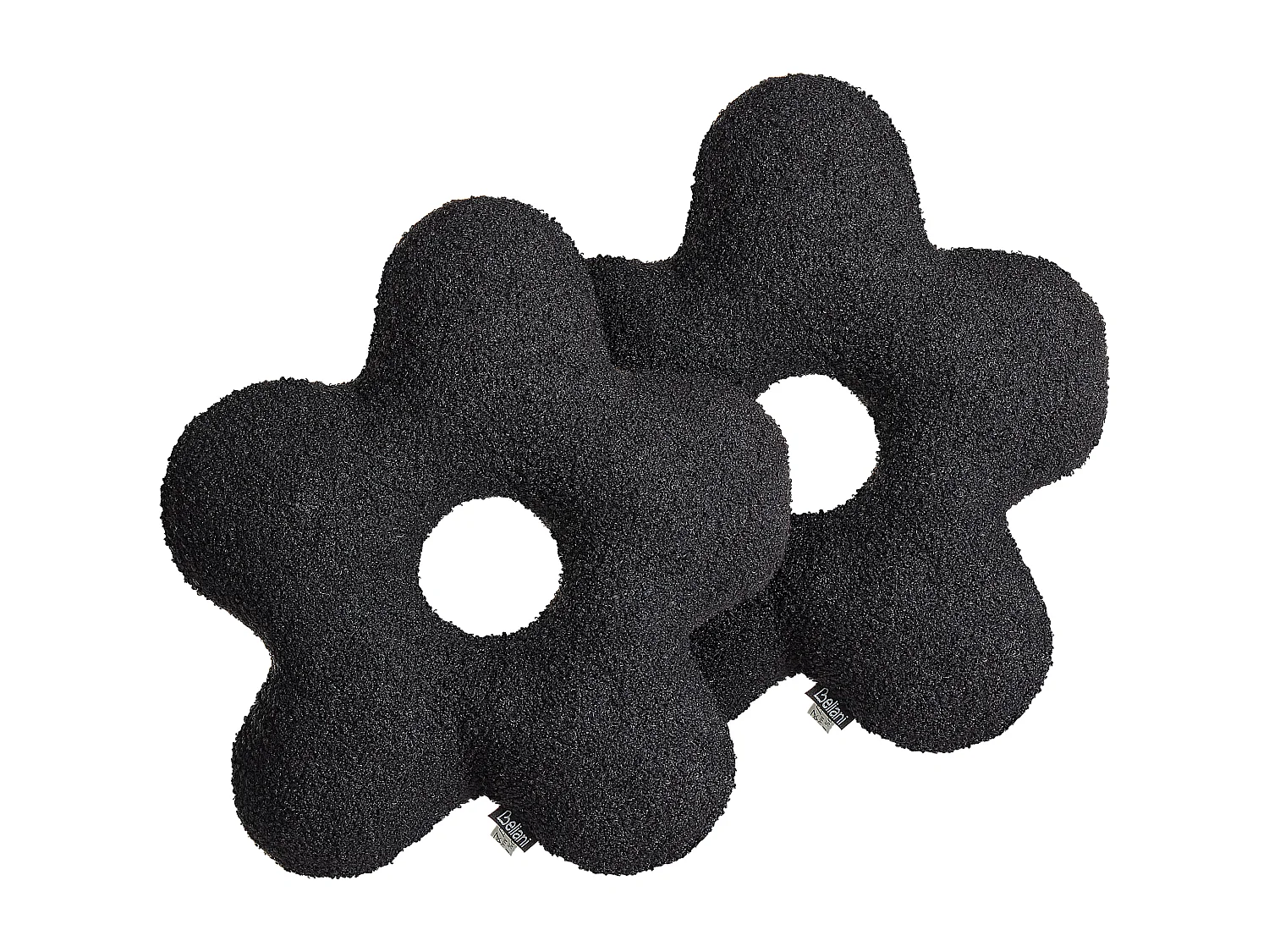 Dekokissen 2er Set CAMPONULA Bouclé 40 x 40 cm Schwarz Ohne Muster