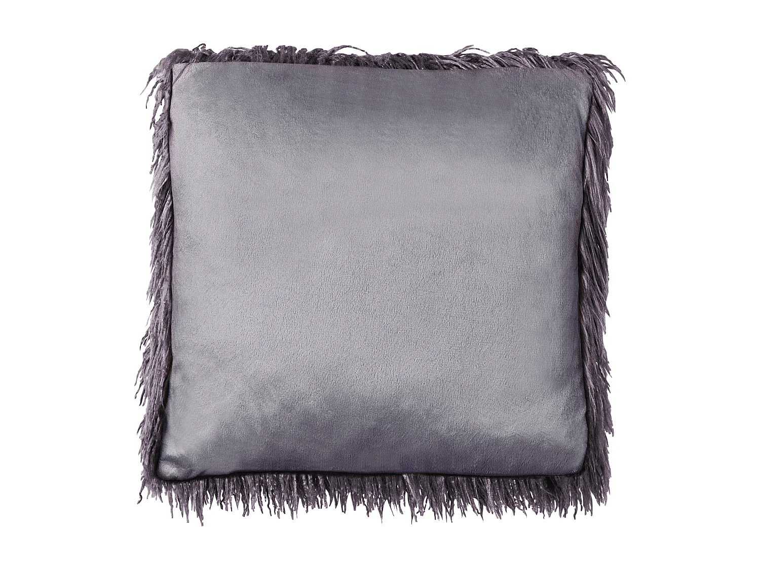 Conjunto de 2 cojines decorativos COROKIA Pelo sintético 45 x 45 cm Gris oscuro Liso