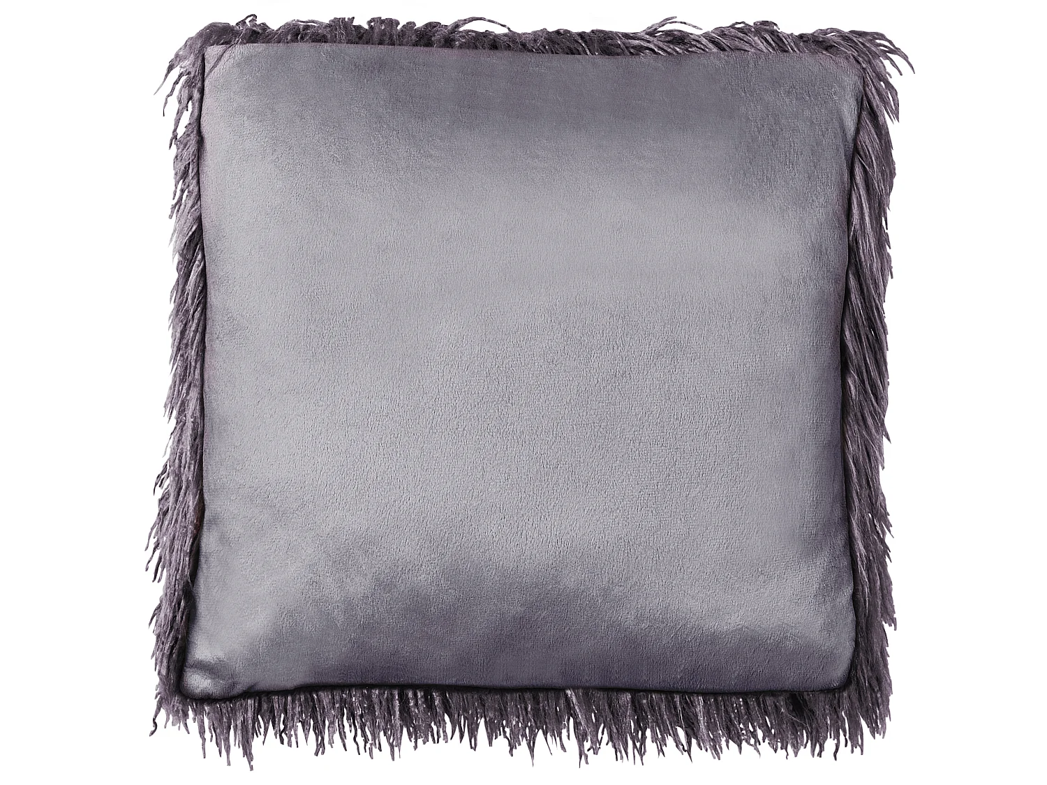 Set di 2 cuscini COROKIA Finta pelliccia 45 x 45 cm Grigio scuro Tinta unita