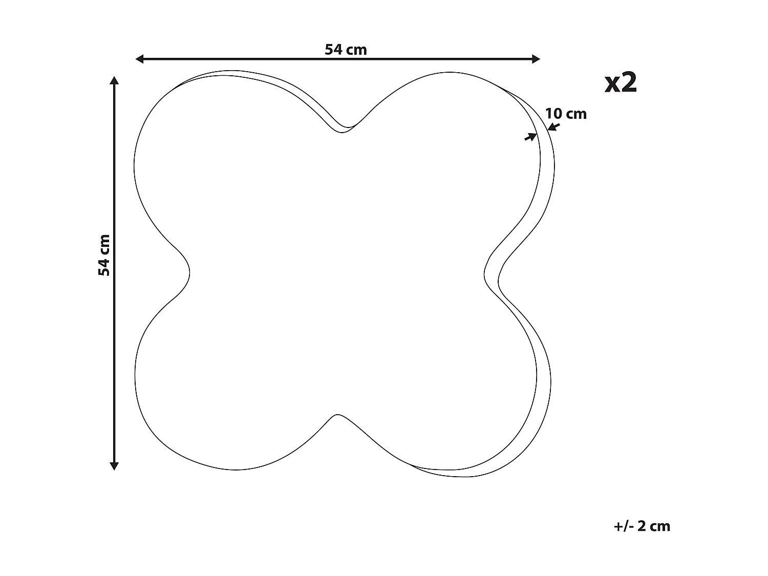 Dekokissen 2er Set ACHILLEA Webpelz 54 x 54 cm Beige Ohne Muster