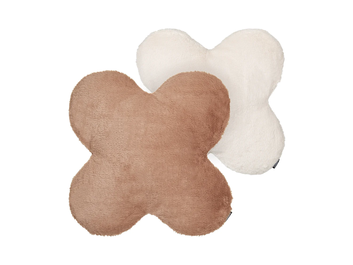 Conjunto de 2 cojines decorativos ACHILLEA Pelo sintético 54 x 54 cm Beige Liso